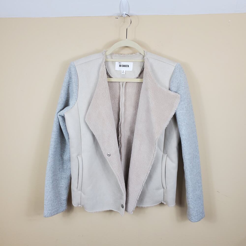 BB Dakota Glenna Sueded Jacket IN Bone Size S - Picture 3 of 11